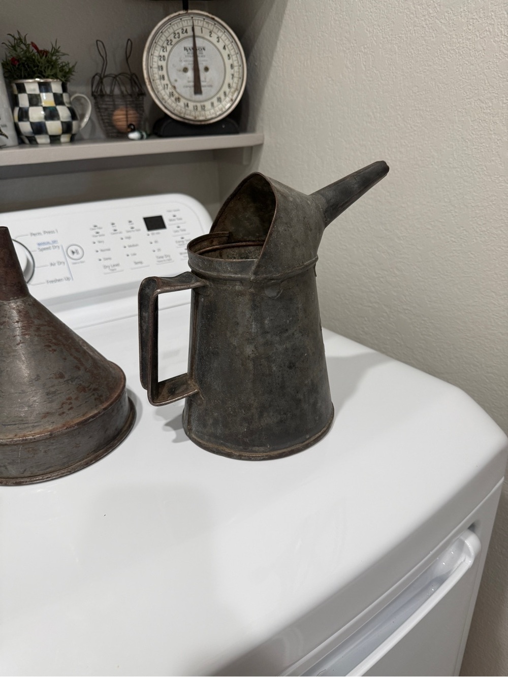 Vintage Midland Galvanized Oil Can and Funnel-Farmhouse Rustic Decor - Picture 11 of 16